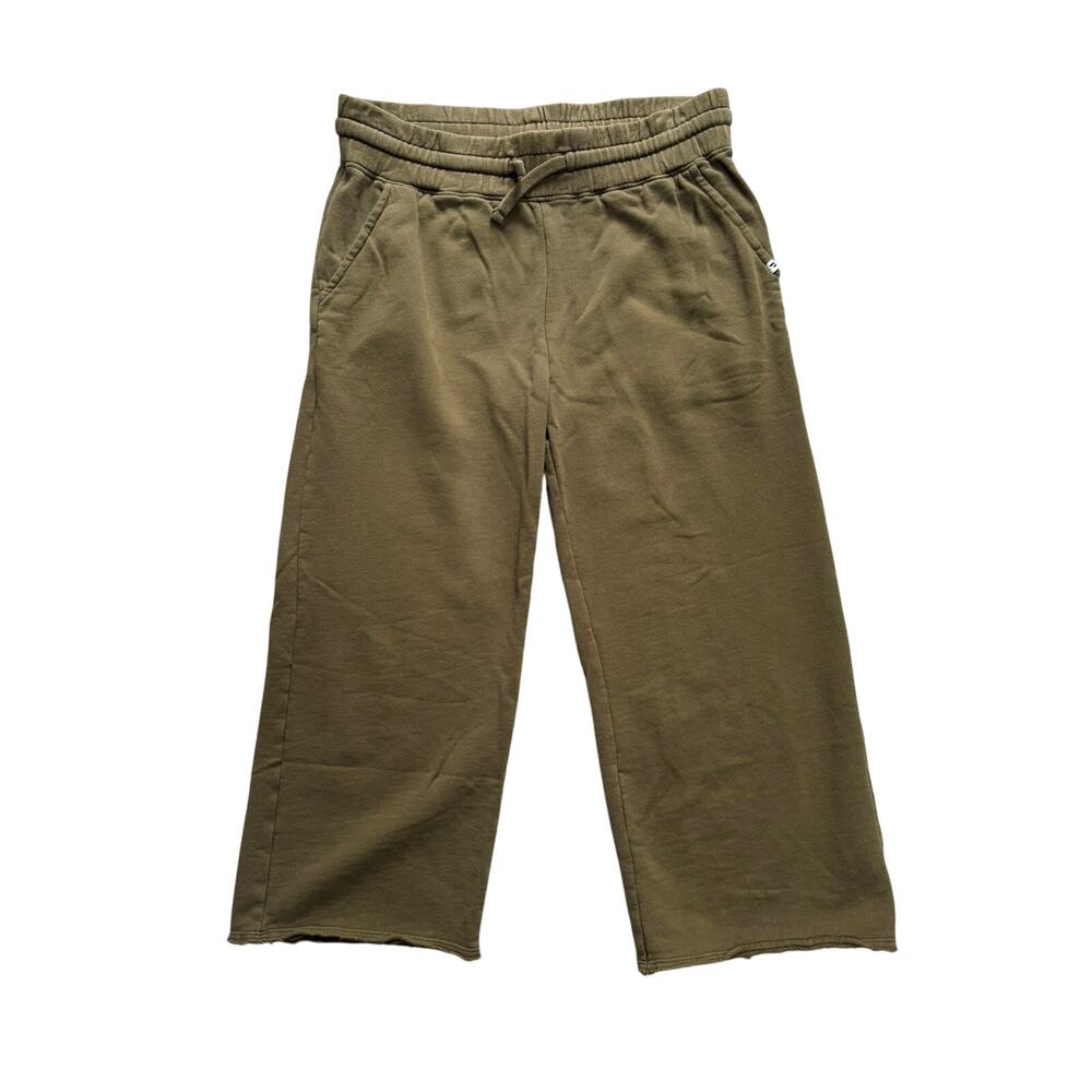 Pact Women’s Wide Leg Cropped Sweatpants Olive Green Size M - Picture 2 of 6